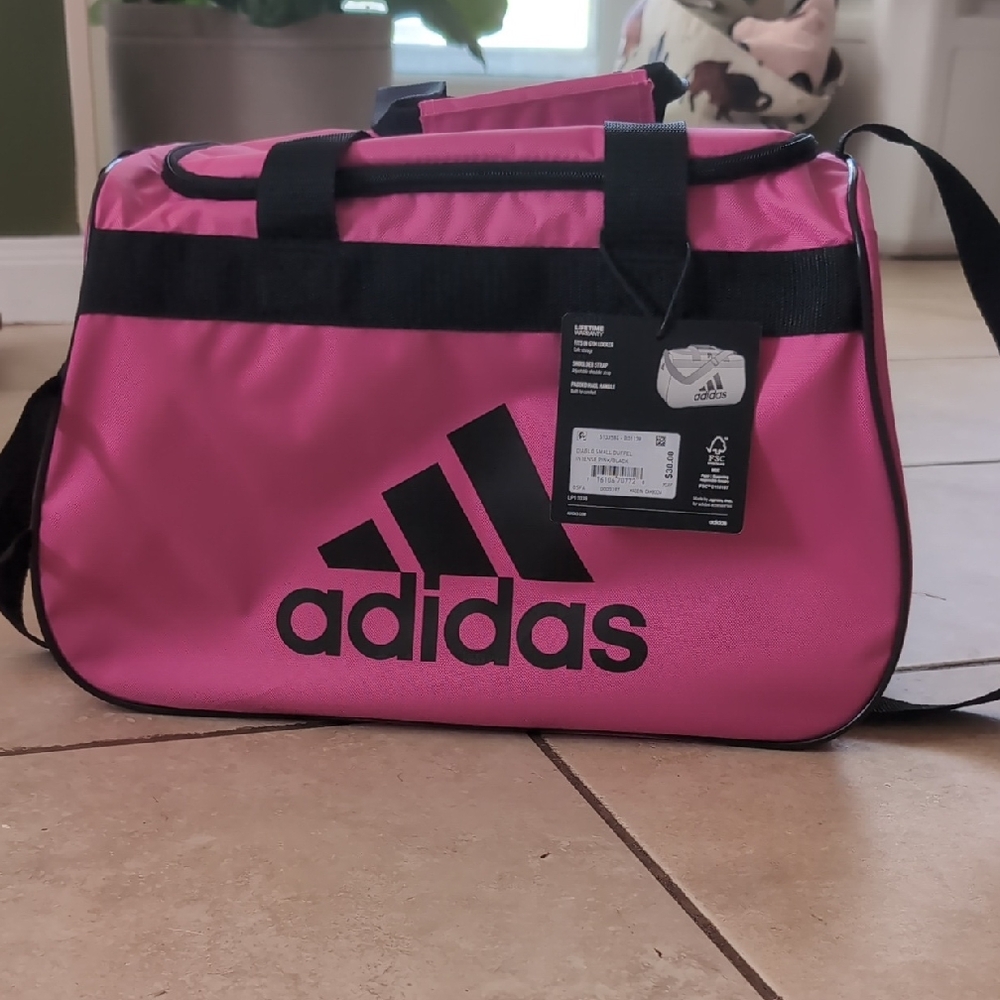 Adidas Pink and Black Sports Bag